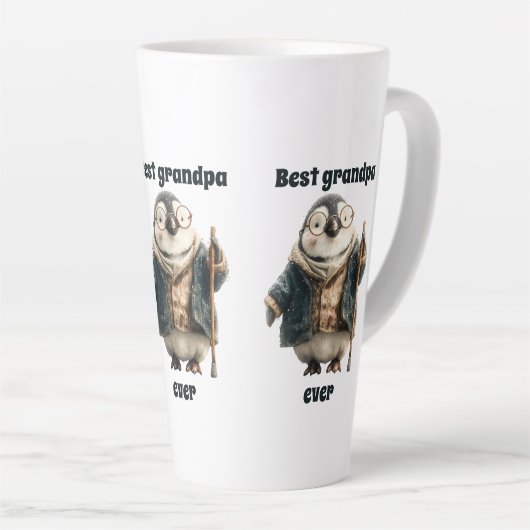 Tasse Latte Best Grandpa Ever Winter Penguin (Angle droit)