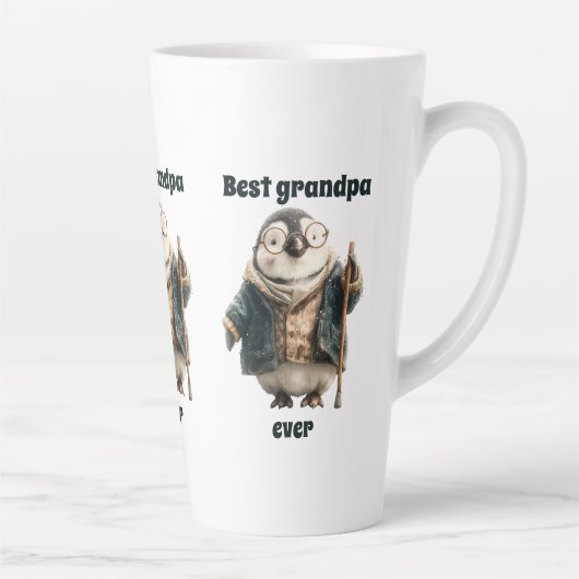 Tasse Latte Best Grandpa Ever Winter Penguin (Droite)