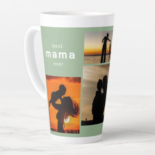Tasse Latte Best Mama Ever Custom Photo Gift (Angle gauche)