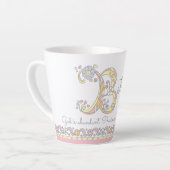 Tasse Latte Betty lettre B nom signifiant monogramme (Angle gauche)