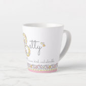 Tasse Latte Betty lettre B nom signifiant monogramme (Angle droit)