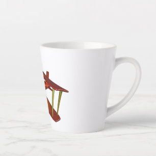 Tasse Latte Bi-avion rouge amusant Aviation Aérospatiale Vol