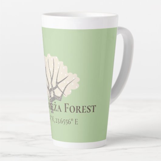 Tasse Latte Białowieża Forêt Latitude & Longitude (Angle droit)