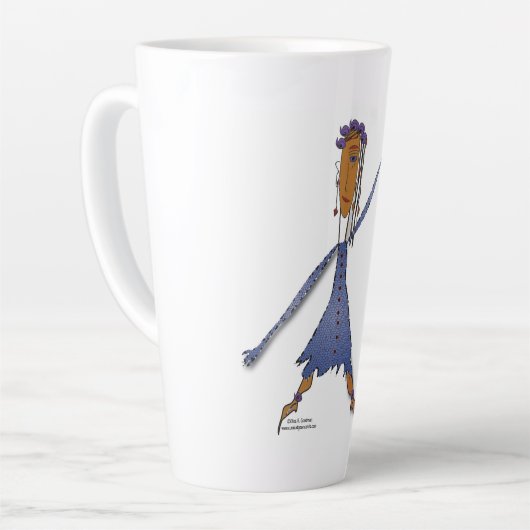 Tasse Latte 'Bibi' - Ne jamais perdre la vue en latte (Angle gauche)