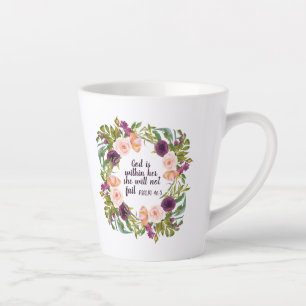 Tasse Latte Bible chrétienne Floral rose violet pourpre
