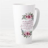 Tasse Latte Bible chrétienne Verse Isaïe 40 rose Floral (Angle droit)