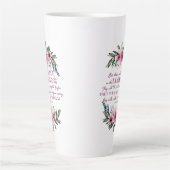 Tasse Latte Bible chrétienne Verse Isaïe 40 rose Floral (Devant)