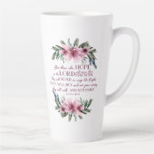 Tasse Latte Bible chrétienne Verse Isaïe 40 rose Floral (Droite)