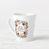 Tasse Latte Bible Chrétienne Violet Rose Rose Floral (Angle gauche)
