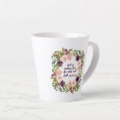 Tasse Latte Bible Chrétienne Violet Rose Rose Floral (Angle droit)