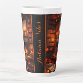 Tasse Latte Bibliothèque d'automne cosy (Devant)