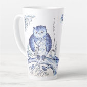 Tasse Latte Bibliothèque Owl (Angle gauche)