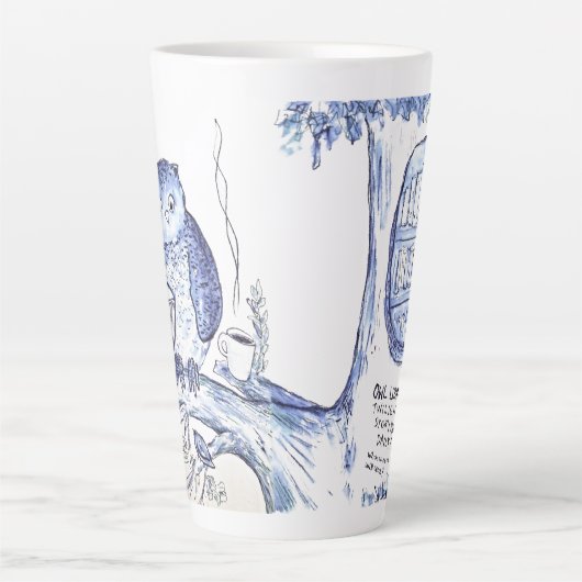 Tasse Latte Bibliothèque Owl (Devant)