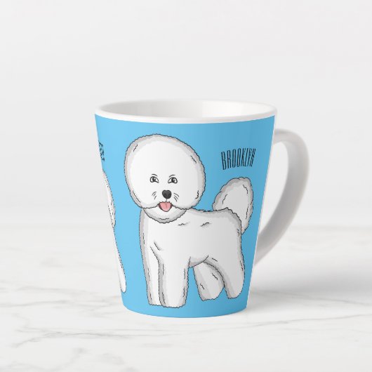 Tasse Latte Bichon frise dog dessin animé (Angle droit)