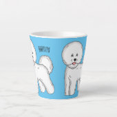 Tasse Latte Bichon frise dog dessin animé (Devant)