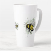 Tasse Latte Big Beautiful Bumble BEE, Digital Drawing (Angle droit)
