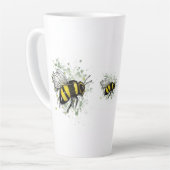 Tasse Latte Big Beautiful Bumble BEE, Digital Drawing (Angle gauche)