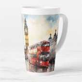 Tasse Latte Big Ben et bus rouge à Londres (Angle droit)