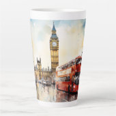 Tasse Latte Big Ben et bus rouge à Londres (Devant)