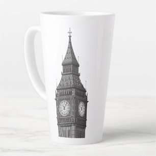 Tasse Latte Big Ben Horloge Tower Londres Angleterre