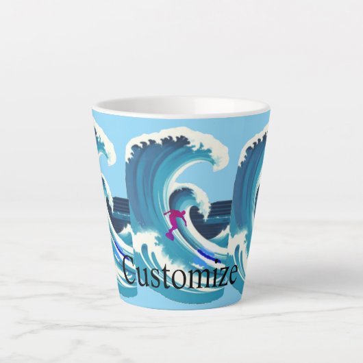 Tasse Latte Big Wave Surfer Thunder_Cove (Devant)