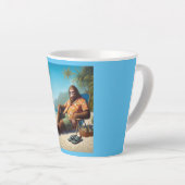 Tasse Latte Bigfoot sur la plage (Angle droit)