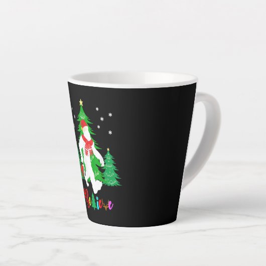 Tasse Latte Bigfoot Yeti Sasquatch Noël Croire Noël (Angle droit)