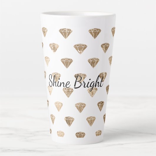 Tasse Latte Bijou en or blanc glam Diamonds (Devant)
