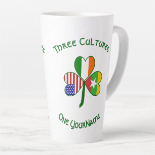 Tasse Latte Birmanie Myanmar Irlandais USA Trèfle Personnalisé