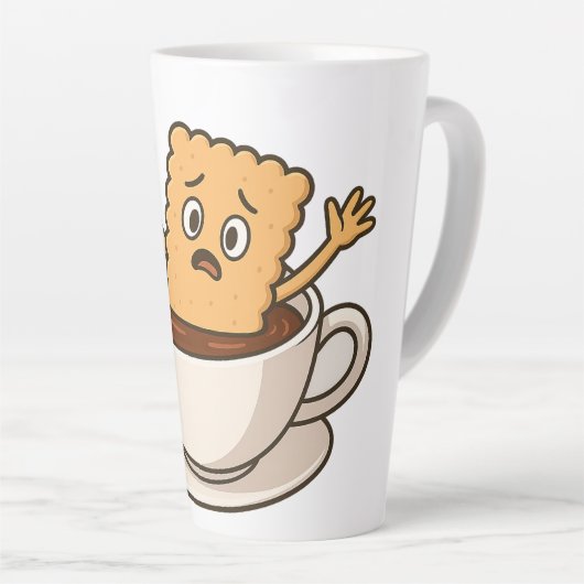 Tasse Latte Biscuit en difficulté dans une coupe de café (Angle droit)