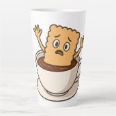 Tasse Latte Biscuit en difficulté dans une coupe de café (Devant)