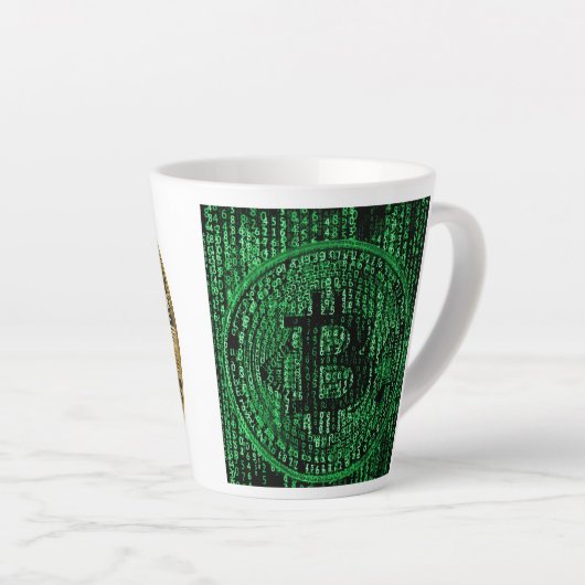 Tasse Latte Bitcoin (Angle droit)