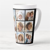 Tasse Latte Black 9 Photo Carré Collage - avec script blanc (Angle droit)