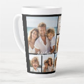 Tasse Latte Black 9 Photo Carré Collage - avec script blanc (Angle gauche)