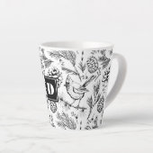 Tasse Latte Black Cardinal moderne Pine d'oiseaux Baies d'hive (Angle droit)