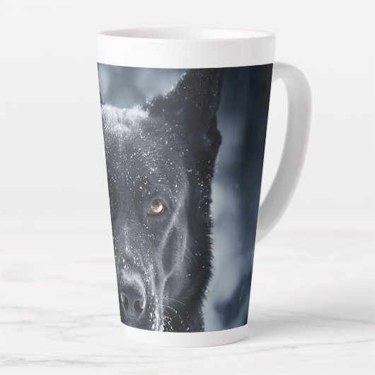 Tasse Latte Black German Shepherd (Angle droit)