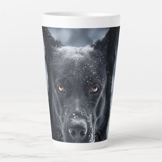 Tasse Latte Black German Shepherd (Devant)