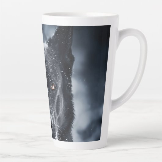 Tasse Latte Black German Shepherd (Droite)
