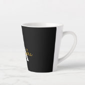 Tasse Latte Black Gold Modern Script Girl Monogramme Nom (Droite)