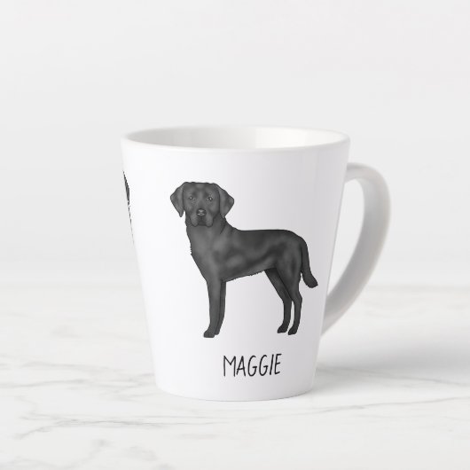 Tasse Latte Black Labrador Retriever mignon Chien Design Votre (Angle droit)