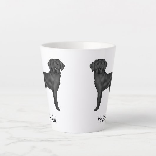 Tasse Latte Black Labrador Retriever mignon Chien Design Votre (Devant)