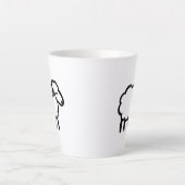 Tasse Latte Black Line Sheep – Cozy Animal Ink Design on (Devant)