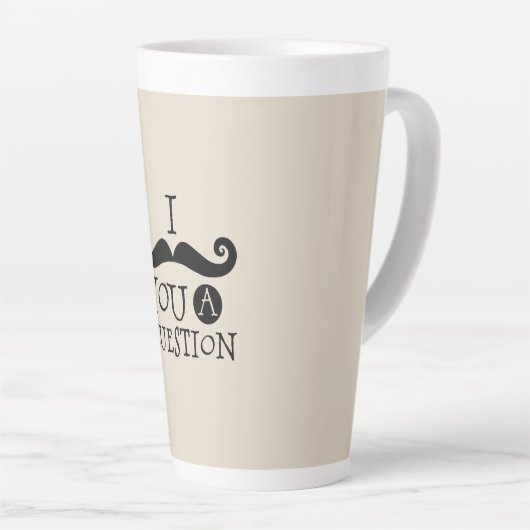 Tasse Latte Black Mustache You A Question Humour Fête des père (Angle droit)
