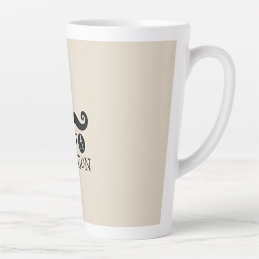 Tasse Latte Black Mustache You A Question Humour Fête des père (Droite)