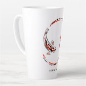 Tasse Latte Black & Red Japanese Koi Fish Artistic (Angle gauche)