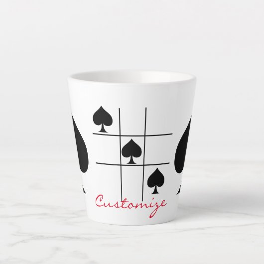 Tasse Latte Black Spades Tic Tac Toe Thunder_Cove (Devant)