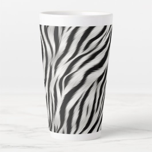 Tasse Latte Black White Zebra Imprimer Animal (Devant)