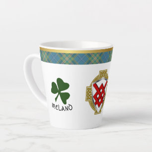 Tasse Latte Blake Irish Shield & Tartan Personnalisé