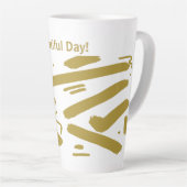 Tasse Latte Blanc et or de la tribu (Angle droit)