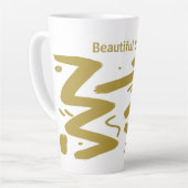 Tasse Latte Blanc et or de la tribu (Angle gauche)